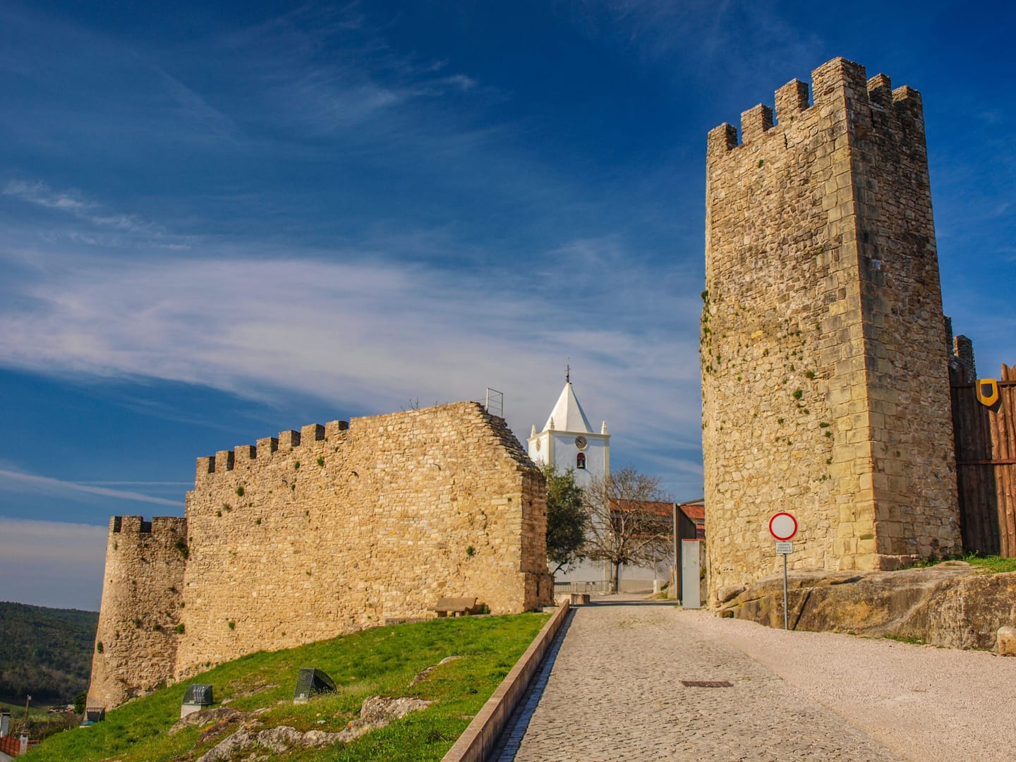 Castle walls and tower in the Sicó region