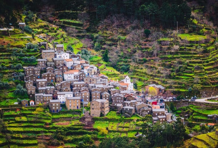 Piódão schist houses spread across a hillside